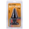 Large black butt plug in retro packaging