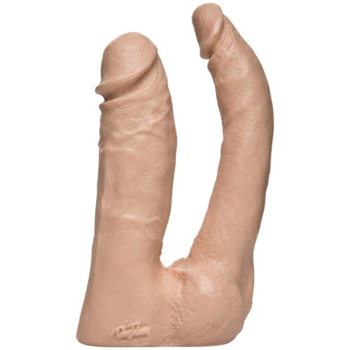 Doc Johnson Vac U Lock Double Penetrator Dildo Naturals – White, 6inch