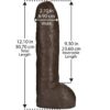 Realistic dildo, 12.10 in total length, 2.70 in width