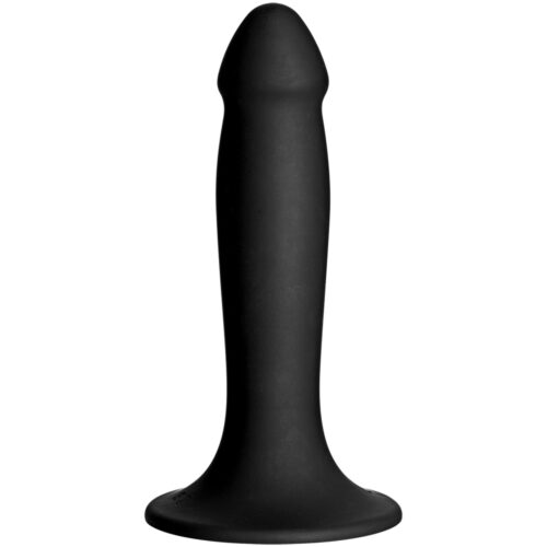 Vac u lock smooth dildo in black featuring secure attachment system