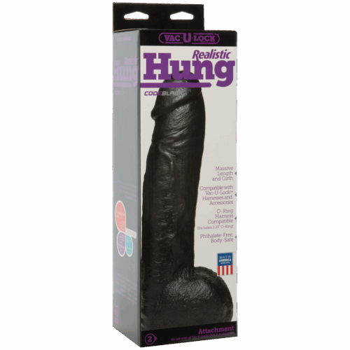 Doc Johnson Vac U Lock Codeblack Hung Dildo - Black