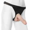 Realistic cock dildo with ultra harness displayed on a mannequin