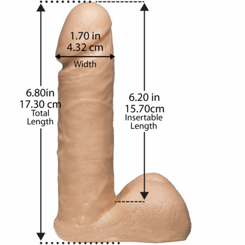 Doc Johnson Vac U Lock Realistic Cock Dildo with measurements