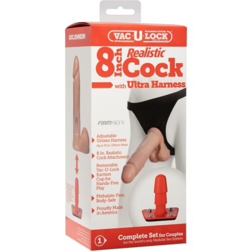 Doc Johnson Vac U Lock Realistic Cock Dildo with Ultra Harness