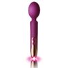 Rocks Off Oriel Rechargeable Wand Vibrator in fuchsia, with a rounded head and gold accents