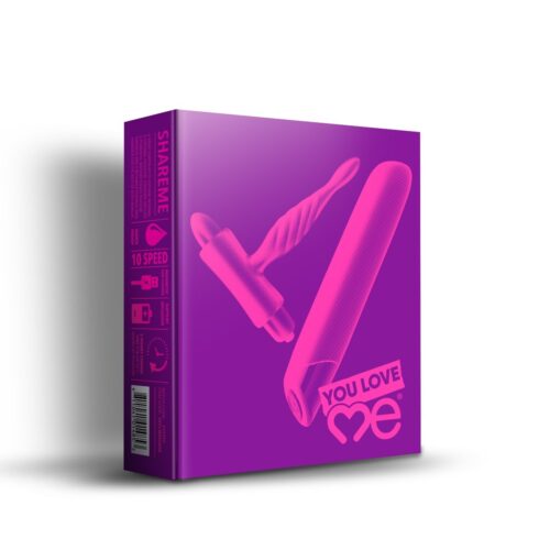 You Love Me Share Me Vibrator & Butt Plug Set packaging