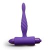 Purple vibrator and butt plug set with a twisted design