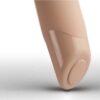 Close-up of a skin-tone vibrator with a control button