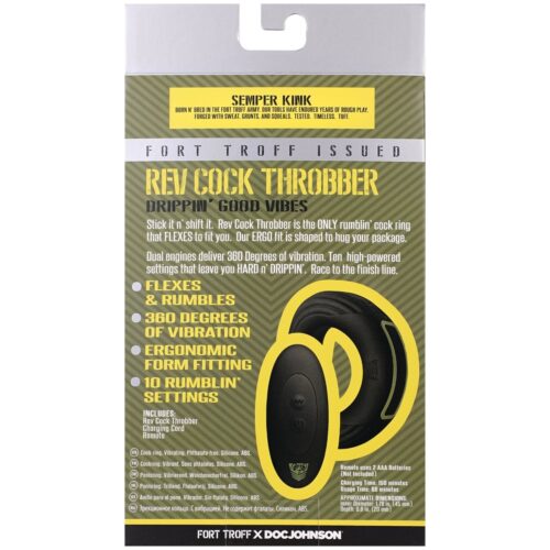Fort Troff Rev Cock Throbber Vibrating Cock Ring - Black