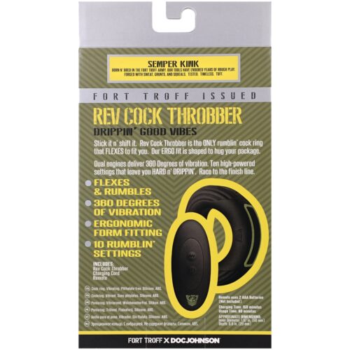 Fort Troff Rev Cock Throbber Vibrating Cock Ring - Black
