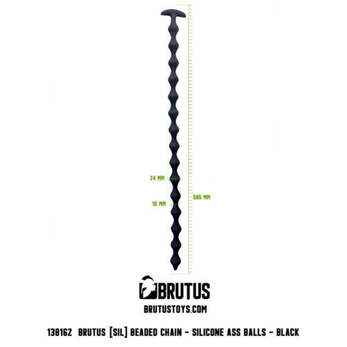 Brutus Beaded Chain Silicone Ass Balls Anal Beads - Black