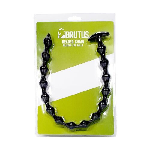 Brutus Beaded Chain Silicone Ass Balls Anal Beads - Black