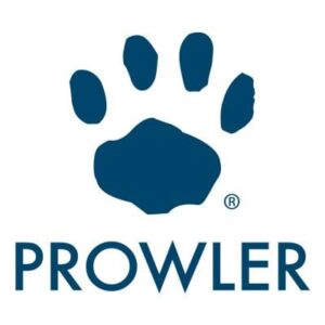 Discover the PROWLER logo, a symbol of adventure and exploration. Blue paw print logo with the word 'PROWLER' below, available at The Loving Company.