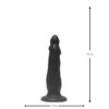 Black silicone dildo, 225 mm tall and 61 mm wide