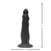 Black silicone dildo with a textured surface