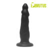 Black silicone pleasure toy with a contoured design