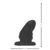 Black silicone toy, measuring 95 mm in height and 54 mm in width