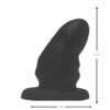 A silicone toy with a tapered shape, 137 mm tall and 73 mm wide