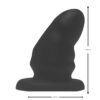 Black silicone personal massager, featuring a curved design and a stable base