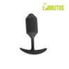 Black silicone product, designed for intimate use with a unique shape