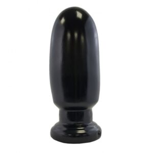 Explore new sensations with this sleek black silicone accessory. A black silicone item with a rounded tip and sturdy base