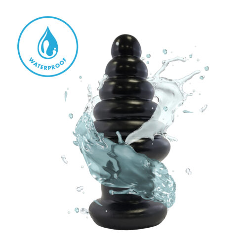 Black waterproof toy with splashes of water