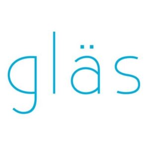 Discover the modern elegance of 'gläs,' now available at The Loving Company. The word 'gläs' in blue font on a white background, available at The Loving Company.