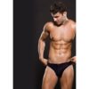 Muscular man in black underwear, showcasing his physique