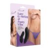 Secrets Lace G-String Panty & Rechargeable Remote Control Panty Vibrator - Purple