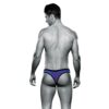 Man in a purple thong, viewed from behind