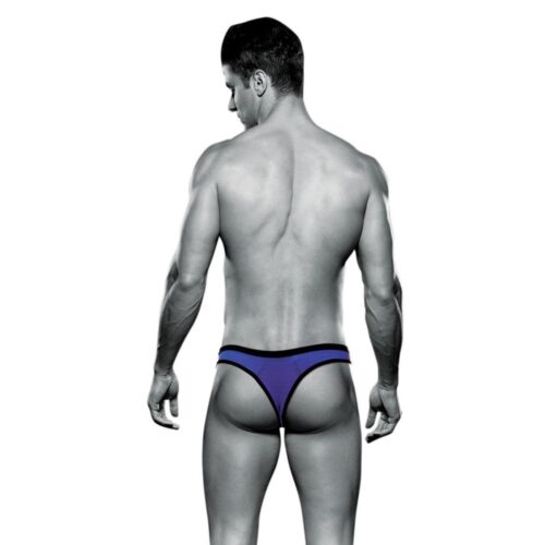 Man in a purple thong, viewed from behind