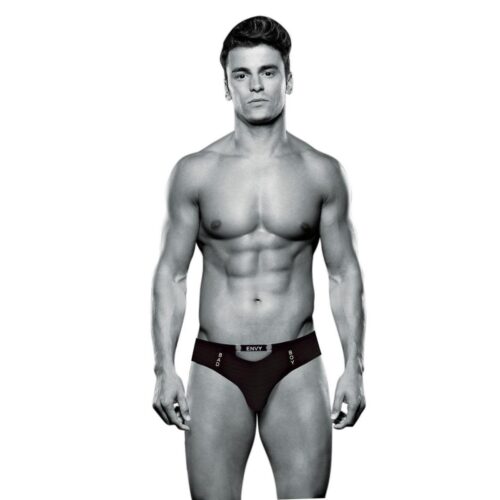 Muscular man in black underwear