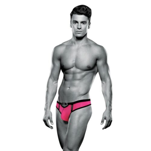Muscular man in pink underwear