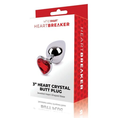 3-inch heart crystal butt plug with jeweled heart-shaped base