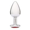 Metallic anal plug with a pointed tip and red base