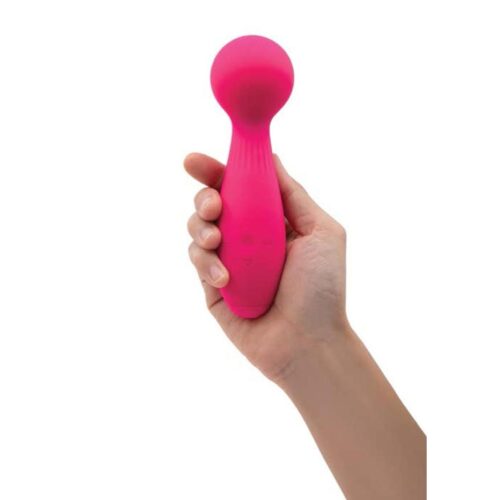 Bright pink Bodywand Lollies Lolli Wand Massager Vibrator held in hand