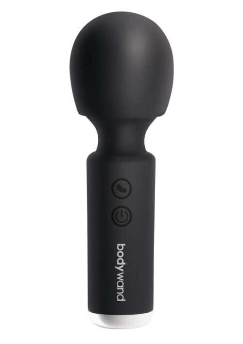 Bodywand Power Wand Vibrator in black, features a rounded head and control buttons