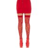 Red thigh-high stockings with heart patterns