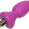 Vibrant purple silicone pleasure toy with a textured surface