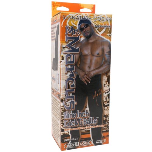 8050_01_bxjpg Signature Cocks Mr Marcus Cock And Balls With Removable Vac U Lock Suction Cup - Black, 9inch