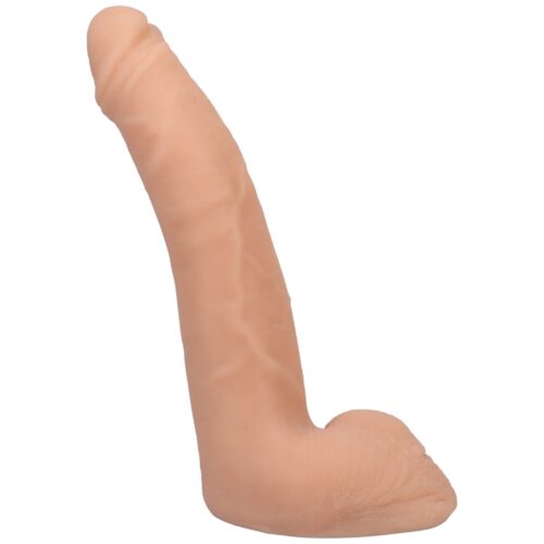 Explore new dimensions of pleasure with the Signature Cocks Quinton James Ultraskyn Cock Dildo. Realistic vanilla-colored dildo with removable suction cup