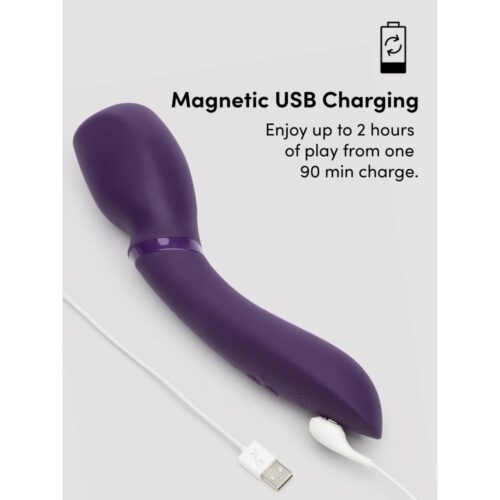 We-Vibe Wand 2 vibrator in purple with USB charging cable