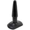 Black silicone toy with a tapered design