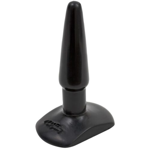 Black silicone toy with a tapered design