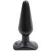 Black silicone anal plug with a tapered design