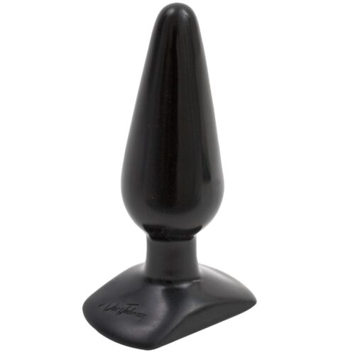 A tapered black toy, featuring a sturdy base for safety
