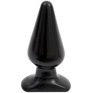 A stylish black anal plug designed for comfort and pleasure. Doc Johnson classic butt plug available in multiple sizes - antibacterial latex-free design for safe anal play