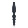 Discover new sensations with this elegantly designed black pleasure toy. A black tapered pleasure toy with a textured body