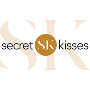 Secret Kisses logo with 'SK' in bold and 'secret kisses' in elegant font