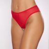 Red sheer panties with lace details